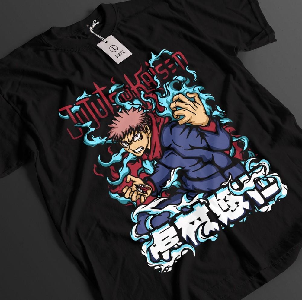 

Jujutsu Kaisen Shirt Itadori Yuji T-Shirt Sukuna Gojo Top JJK Anime Unisex Tee L