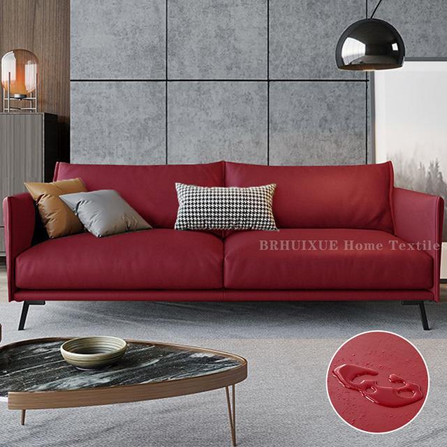 PU Leather Sofa Cover Durable Waterproof Sofa Seat Cushion Cover For Living Room Stretch L-shaped Sofa Slipcovers Protector