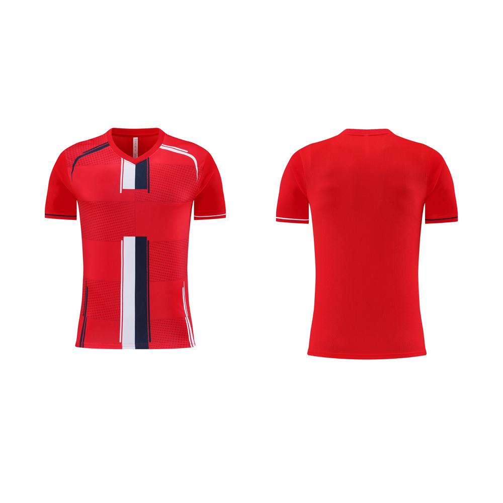 New Football Jersey, Men's Game Training Jersey Set, Children's and Adults' Sports Quick-drying Single-piece Short-sleeved Jersey Customization