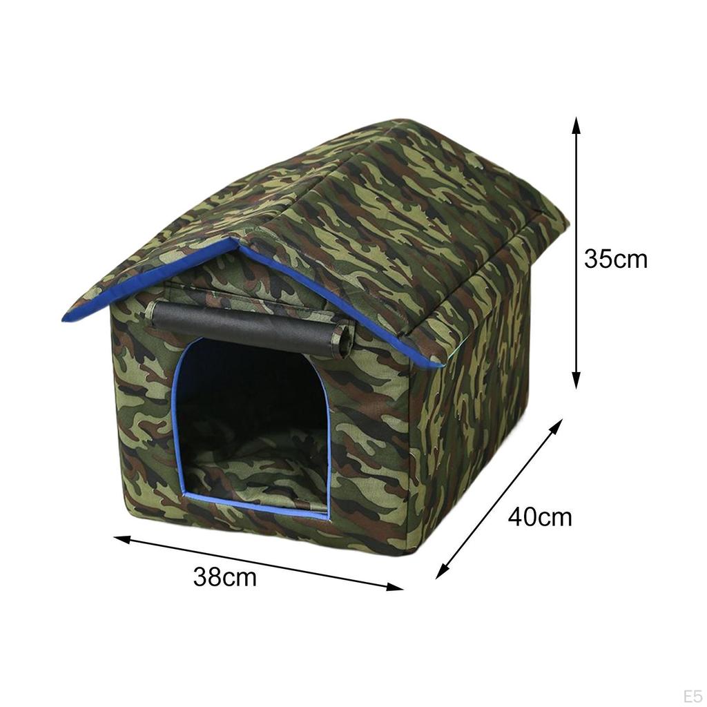 Enclosed Outdoor Pet House Nest with Thickened Sponge Mat Animal Tent Rainproof Anti Slip Bottom
