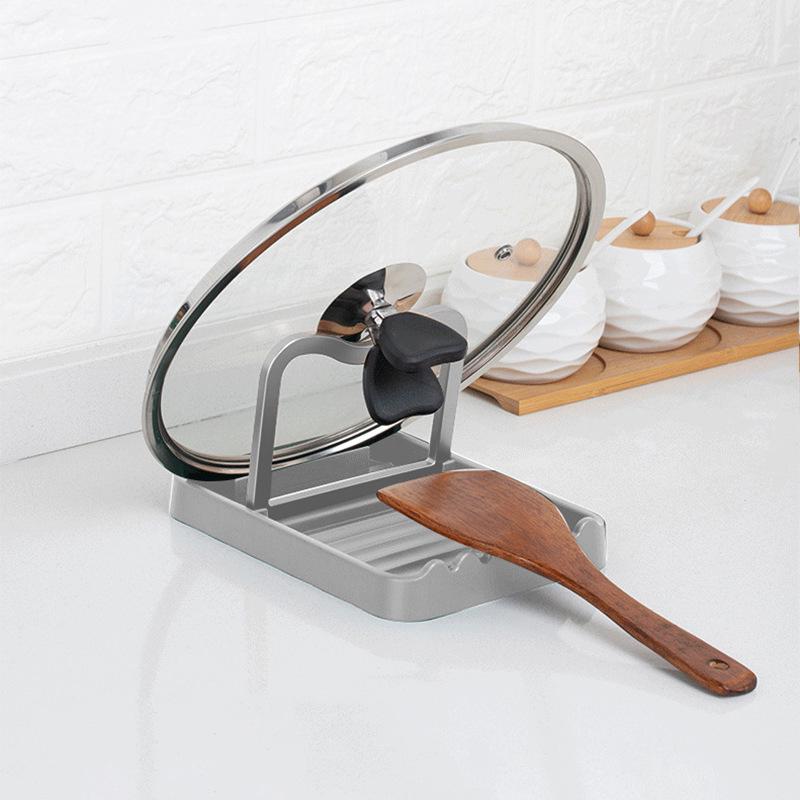 Multi-Functional Kitchen Rack: Pot Lid, Spatula, Spoon, Shovel, and Draining Organizer