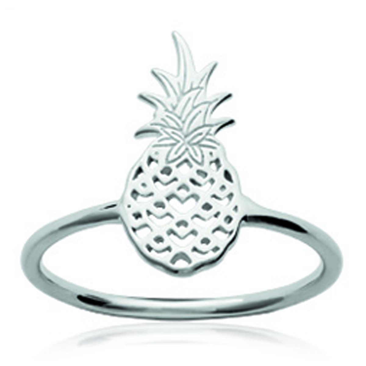 

Bague Argent Ananas argenté (rhodié) - 16x7 mm