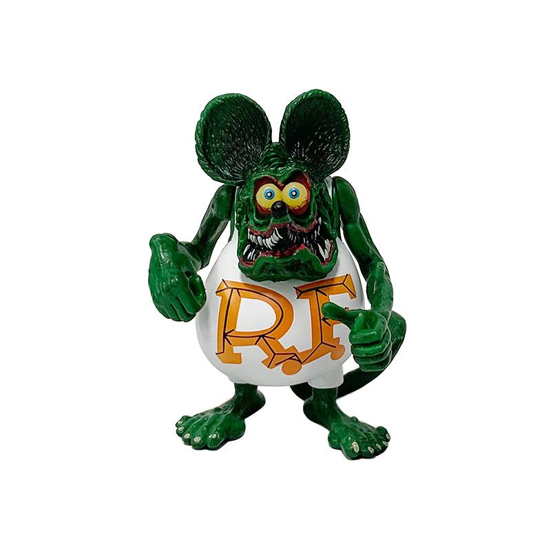 

New Cartoon Rat Fink Joint Movable PVC Action Figure Collectible Handmade Model Cute Animal Toy Brinquedos Kids Gift