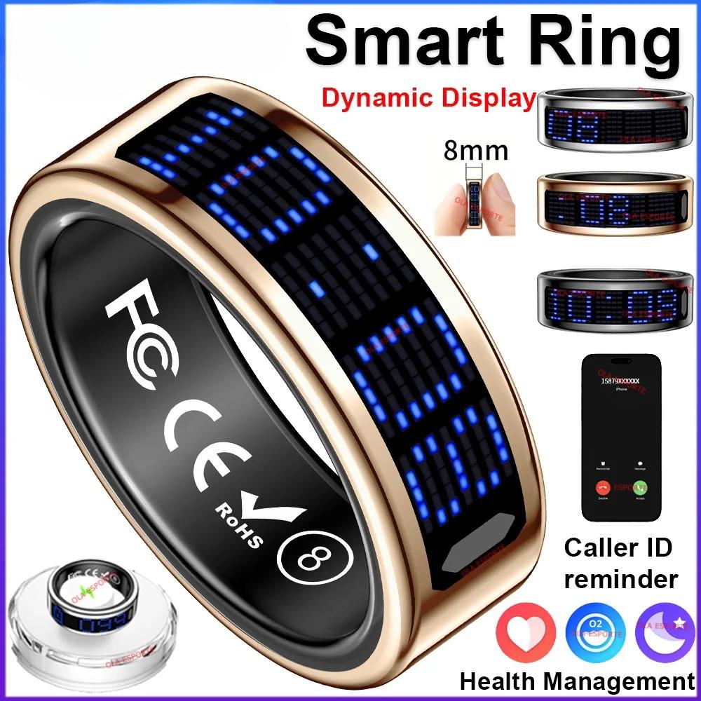 New Ultra-thin Lightweight Smart Ring Multi-functional Display Heart Rate Health Caller ID Reminder Motion Detection Waterproof