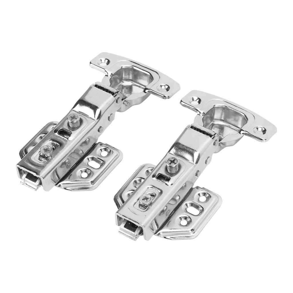 2Pcs Cabinet Hinges Stainless Steel 2.0mm Thick Thicken Base Electroplating Bright Wardrobe Hinge for Kitchen Bathroom