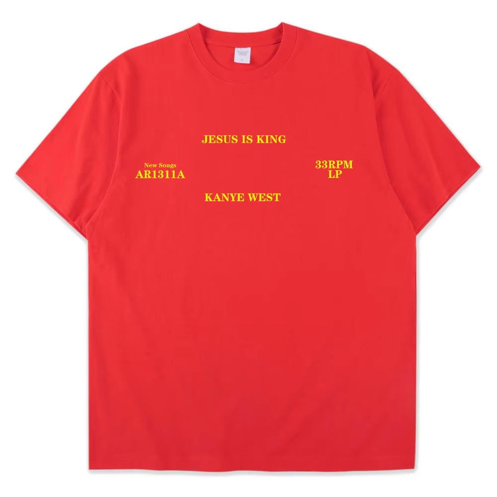 Kanye West T-Shirt Jesus Is King Hohe Qualität Kurzarm T-Shirts Vintage Harajuku Baumwolle Herren Damen T-Shirt Hip Hop Streetwear Top