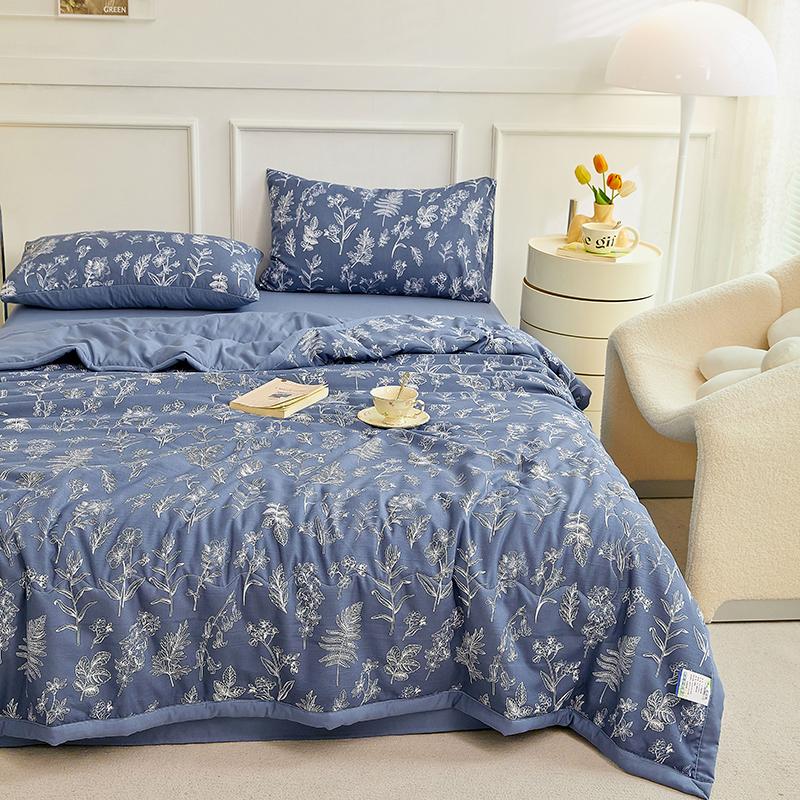 1 stk Tynn sommerdyne Enkel/Dobbel/Queen Size Dyne Trykt teppe Hjem Mykt sengeteppe edredones (Ingen putevar)