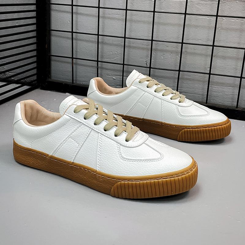 

Retro German training small white shoes men s couple model spring new breathable niche design casual sports board shoes cow tendon sole 40 women білий