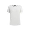 Pure White Cotton Straight Loose Cut T-Shirt Women Tops EW003044-AF19039-U1131
