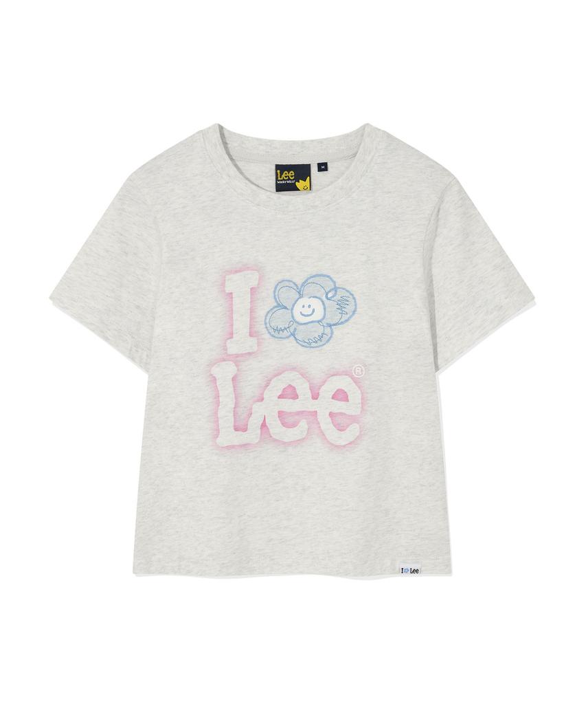 WACKY WILLY [Wacky Willy X Lee] Women'S I-Lil-Lil-Lil Crop Short Sleeve T-Shirt Light Gray