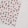 Charming Petal Flower Colorful Wildflowers Daisy Leaves 5D Relief Self Adhesive Nail Art Sticker Decoration Manicure Decal DIY
