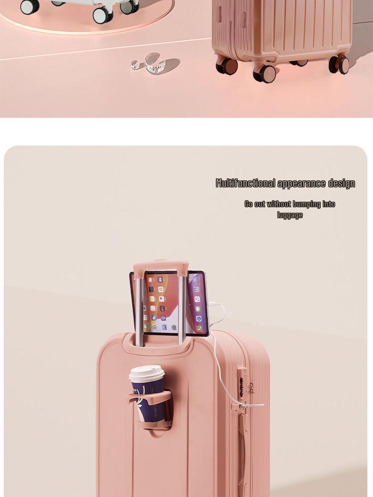24-Inch Multifunctional Suitcase with Universal Wheels and New Lock System