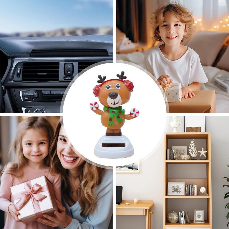 For General Christmas Solar Dancing Toys | Cartoon Car Shaking Head Dancer Doll | Car Dancing Toys Ornaments For Car Desk Home