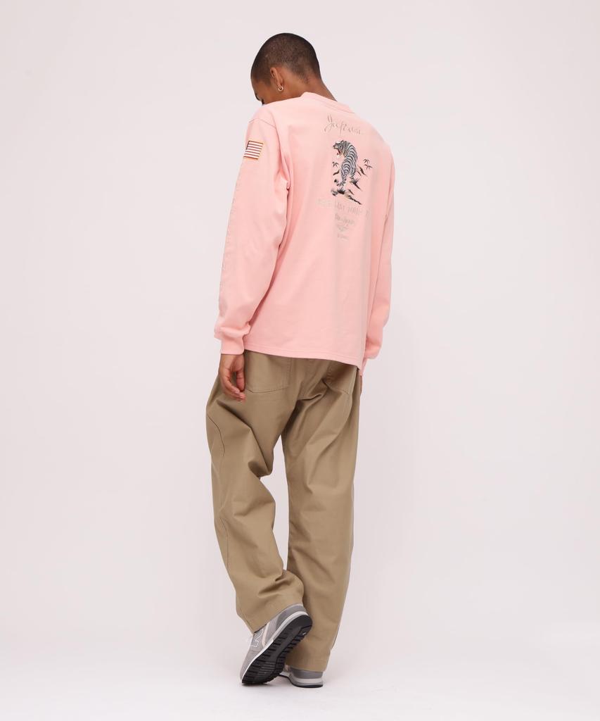 Avirex Long Sleeve Suka Embroidery Size M 090 Pink T-Shirt / Men's (783-4130009)