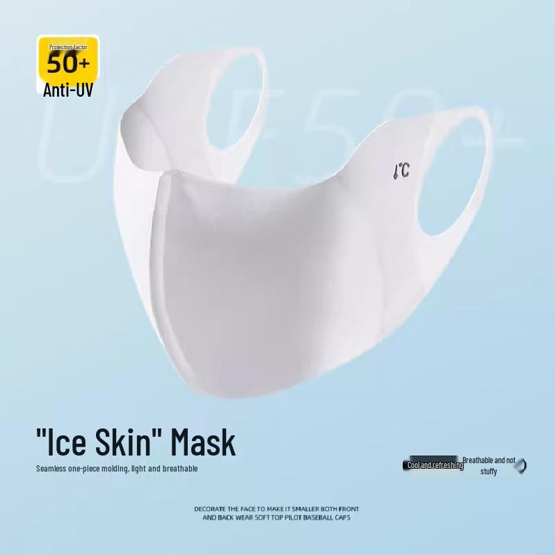 Summer UPF50+ 3D Eye Protection Ice Silk Sunscreen Mask - Washable & UV Shield Fashion Mask