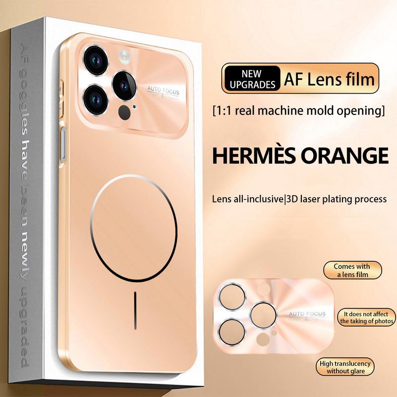 Luxury Colorful Magnetic Large Window Cell Phone Case For iPhone 13 14 15 16 17 Pro Max Air Lens Protect Wireless Charging Cover