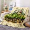 Log Farmhouse Flannel Blanket Farmhouse Fruit and Vegetable Theme Bed Sheet Bedspread Living Room Decorative Blanket