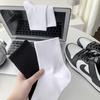 Women's Classic Black & White Non-Slip Cotton Mid-Calf Socks - Breathable & Elastic