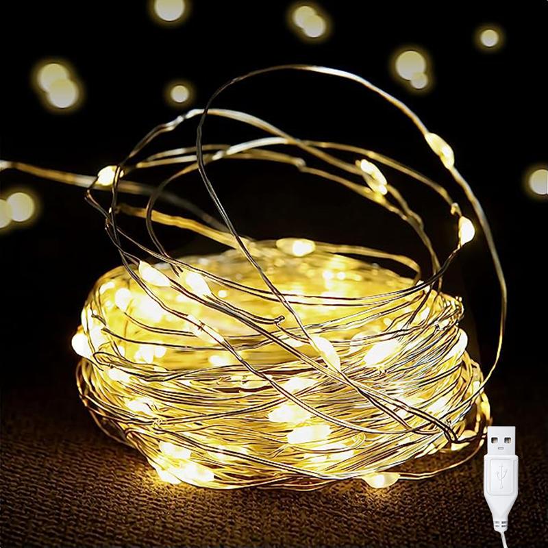 LED Fairy String Lights USB Copper Wire Firefly Garland Light For Home Bedroom Birthday Gift Wedding Party Holiday Decoration