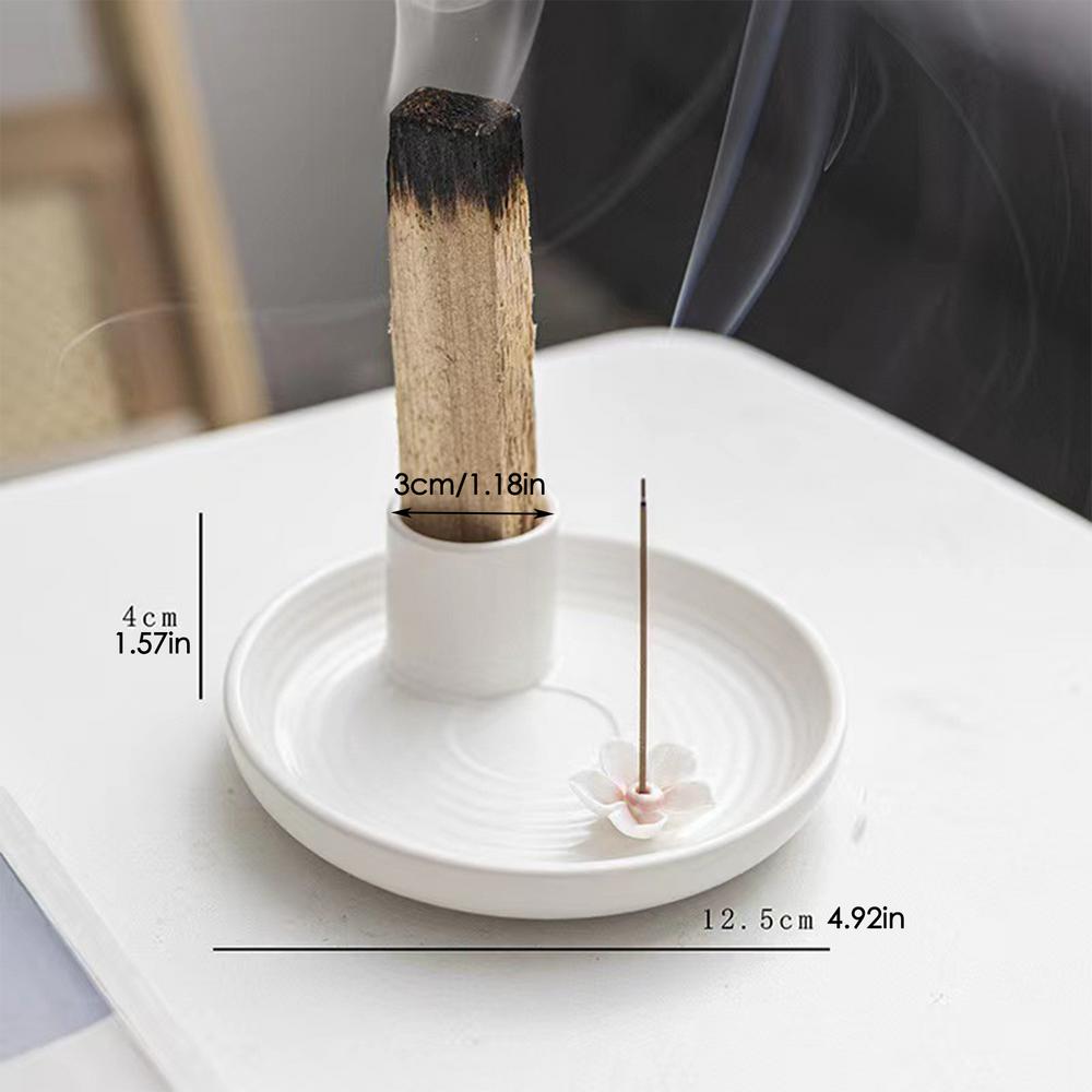 Hard to Tip Over Candle Holder Artistic Ceramic Palo Santo Holder Incense Burner Sturdy Well-made Scent Wood Stand Ash for Palo