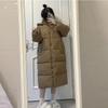 Loose women's cotton clothes medium and long academic style thickened over the knee bread clothes jacket couple casual fashion