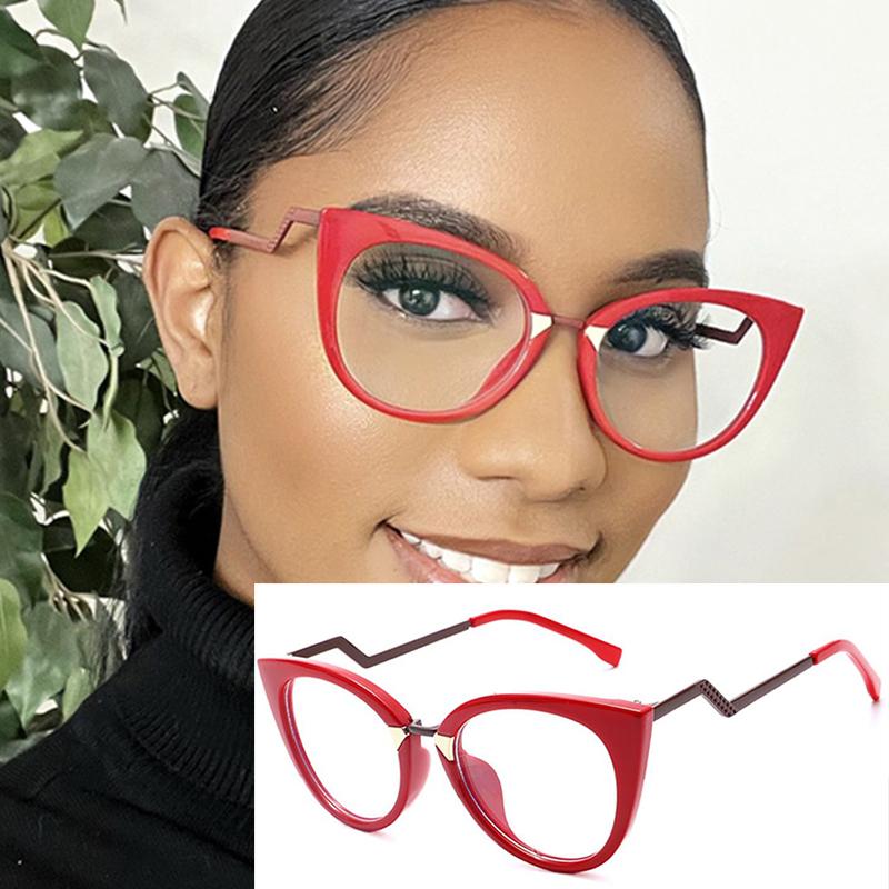 Glasses Female Blue Light Glasses Spectacle Feline Retro Eye Clear Filter Presbyopic Transparent Ladies Classic Computer Cat's Comfort Presbyopic