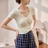 Sleeve T-shirt Women's High Waist Short Summer New Bottoming Shirt Top