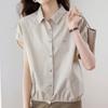 Navava Women Retro Check Cap Sleeve Collar Shirt Nb3151