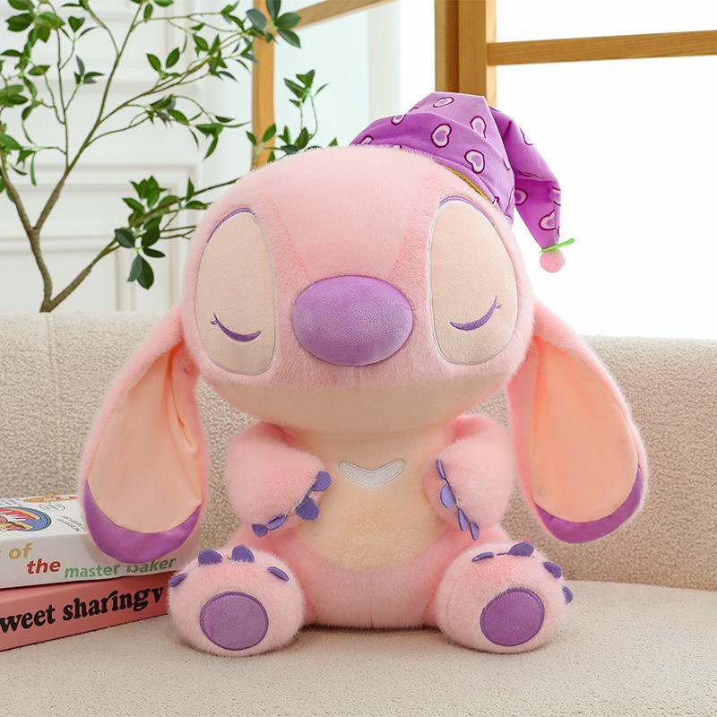 Sakura Pink Stitch Plush Toy with Flowers - Valentine's Day Gift for Girls