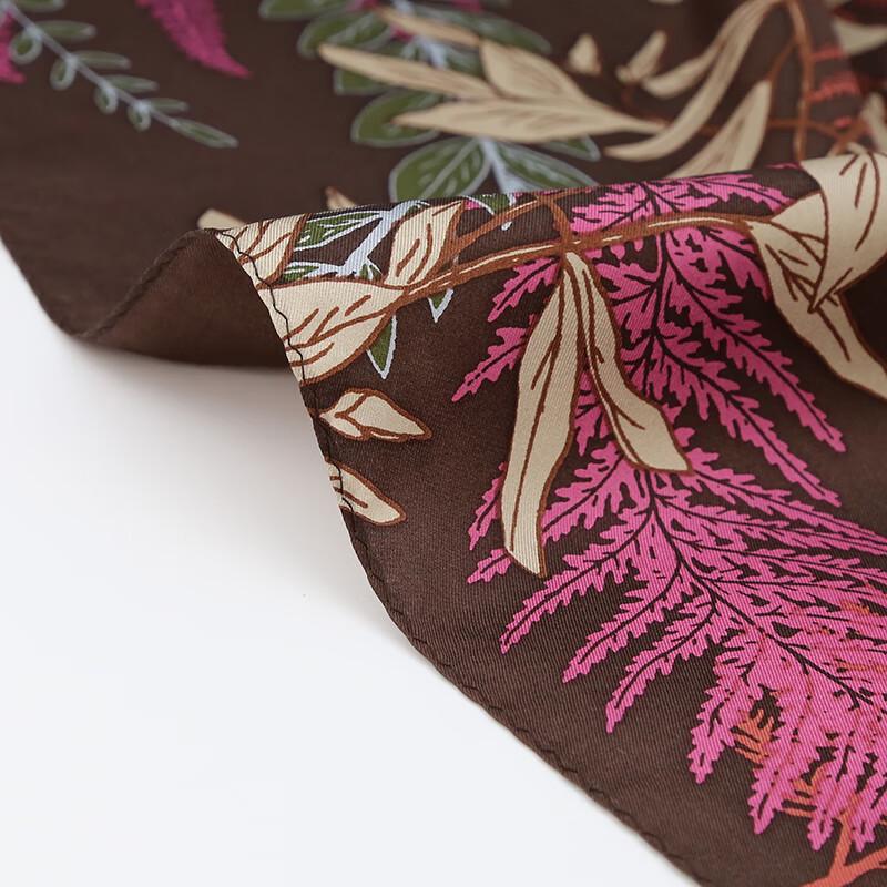 MARJA KURKI Rustling Leaves Pattern Mulberry Silk Scarf Shawl