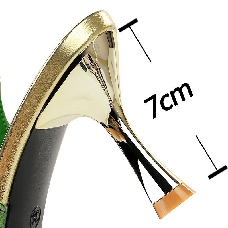 2025 New Ethnic Style Women Pumps Silks Satins High Heels Pointed Hollow Women Sandals Metal Heel Kitten Heels Sexy Party Shoes