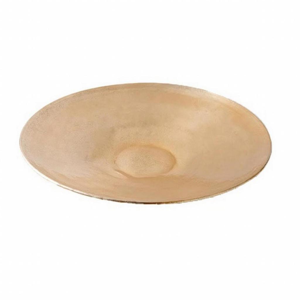 Antique Gold-Tone Round Tray Sturdy Aluminum Long-Lasting for Coffee Table