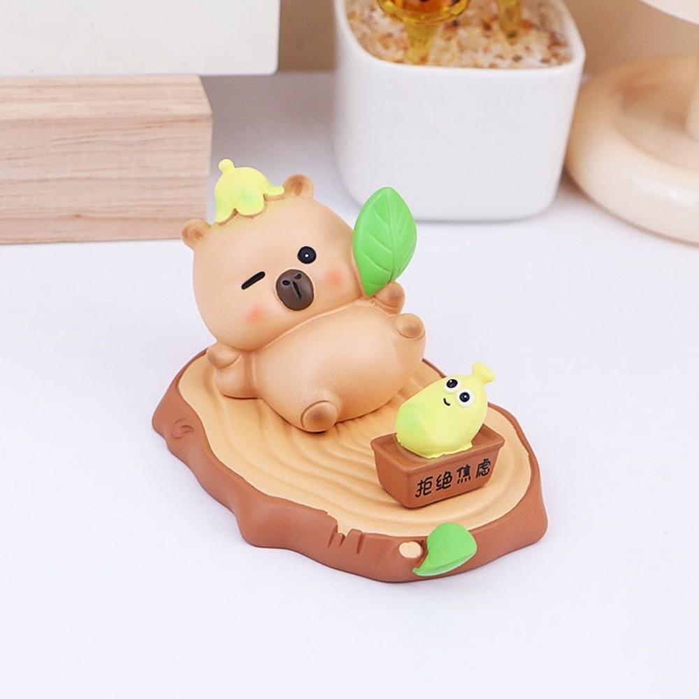 Support Capybara Phone Holder Figure Model Capybara Cell Phone Bracket  Desktop Ornaments