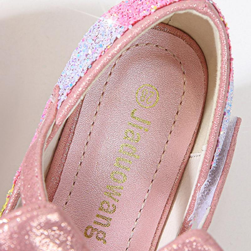 TWINFLAMES Mädchen Lederschuhe Prinzessin Schuhe Kinder Schuhe Runde Zehen Weiche Sohle Große Mädchen High Heel Prinzessin Kristall Schuhe Einzelne Schuhe