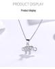 925 Sterling Silver Full Diamond Little Elephant Pendant Necklace for Women