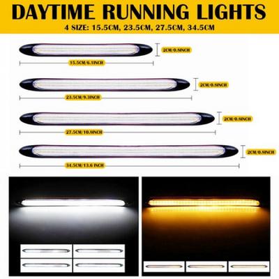 2x Sequential DRL LED Daytime Running Light Flowing Turn Signal Headlight Strip