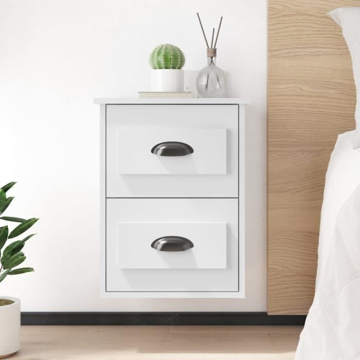 VidaXL Wall-mounted Bedside Table White 41.5x36x53 Cm 816392