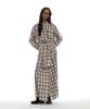 PARTIMENTO WOMEN Sleeve-Tie Shirt Maxi Dress_Beige Check