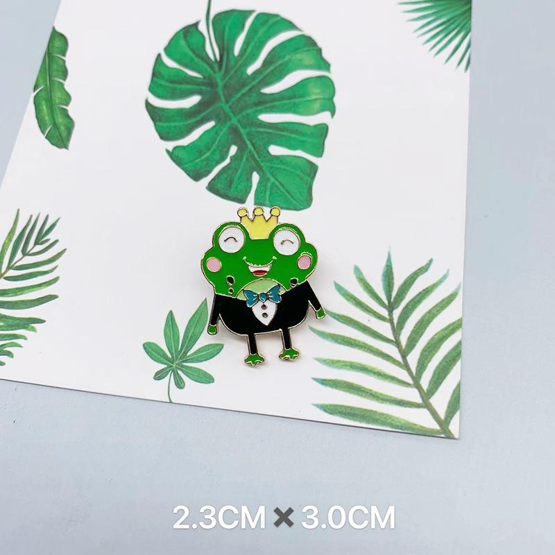 Cute Funny Vertical Middle Finger Frog Alloy Brooch Creative Cartoon Animal Badge Personality All-match Clothing Accessories