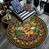 Dinosaur Adventure Mandala Round Area Rug Under Office Chairs Bedroom Living Room Home Decor