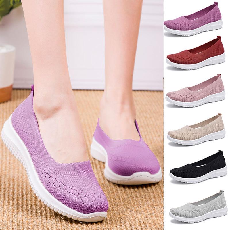 Women's Lightweight Mesh Slip-On Flats for Seniors