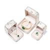 Rounded Edge Embroidered Jewelry Box, Gold-Colored Silk Fabric Ring Box, Pendant/Bracelet Storage Box, Jewelry Packaging Box