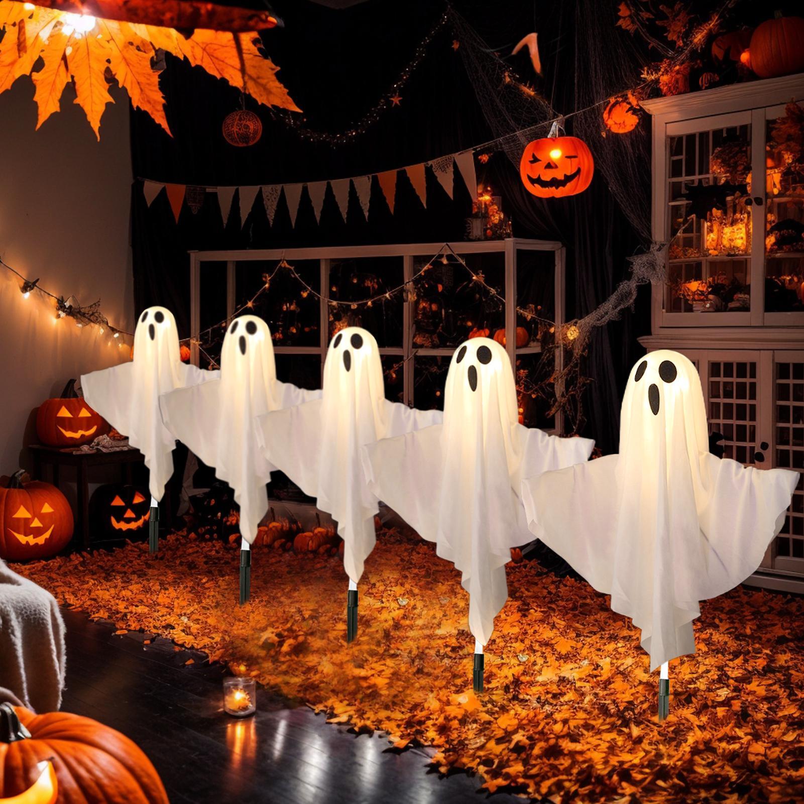 Solar Pathway Lights Halloween Ghost Pathway Solar Lights For Yard 5 Pieces Waterproof LED Nighttime Decoration For Garden Yard China Mainland