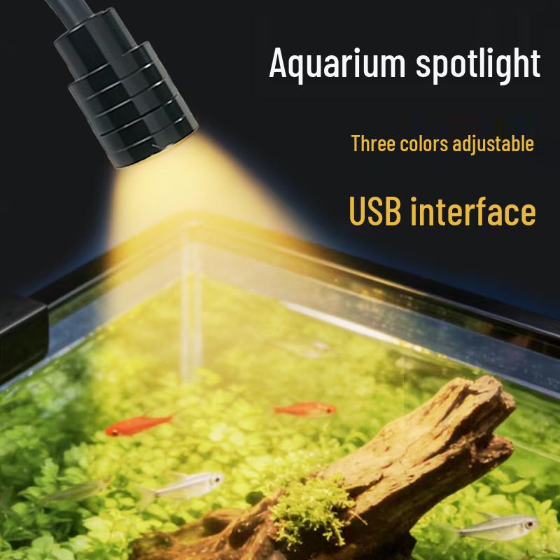 Compact LED Aquarium Spotlight: Full Spectrum Mini Clip Light for South American Stream Tank