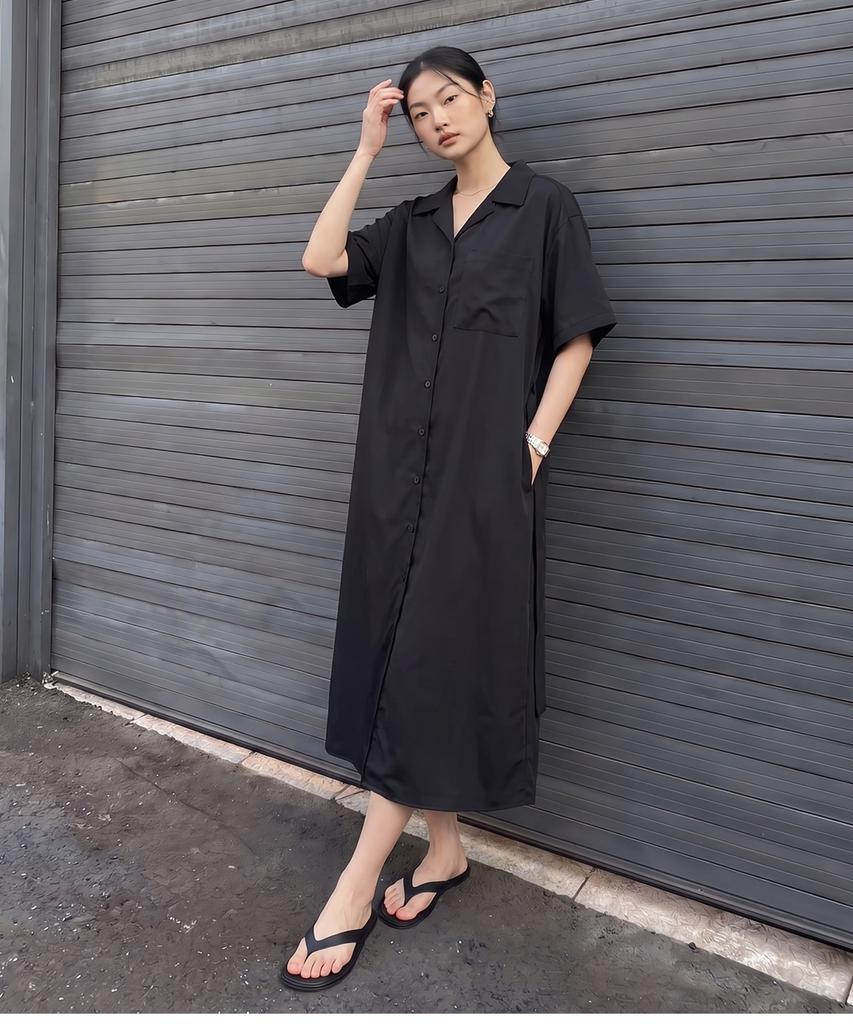 Metapeo Met Classy Shirt Dress Black