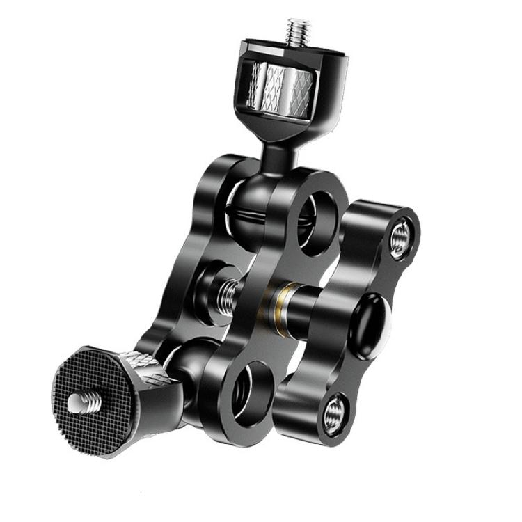 Double Ballheads Flexible Arm Clamp 1/4in Screw Mount for Camera Accessories Mount Aluminum Alloy Clamp