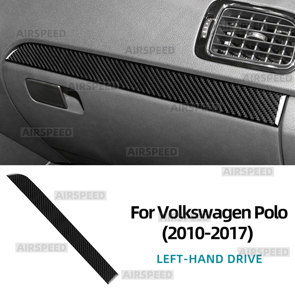 Για Volkswagen Polo 2010 2011-2017 Πάνελ Ταμπλό Πλευράς Συνοδηγού από Ανθρακονήματα Αντιχαρακτικό Διακοσμητικό Εσωτερικού Τροποποίηση Αξεσουάρ Αυτοκινήτου