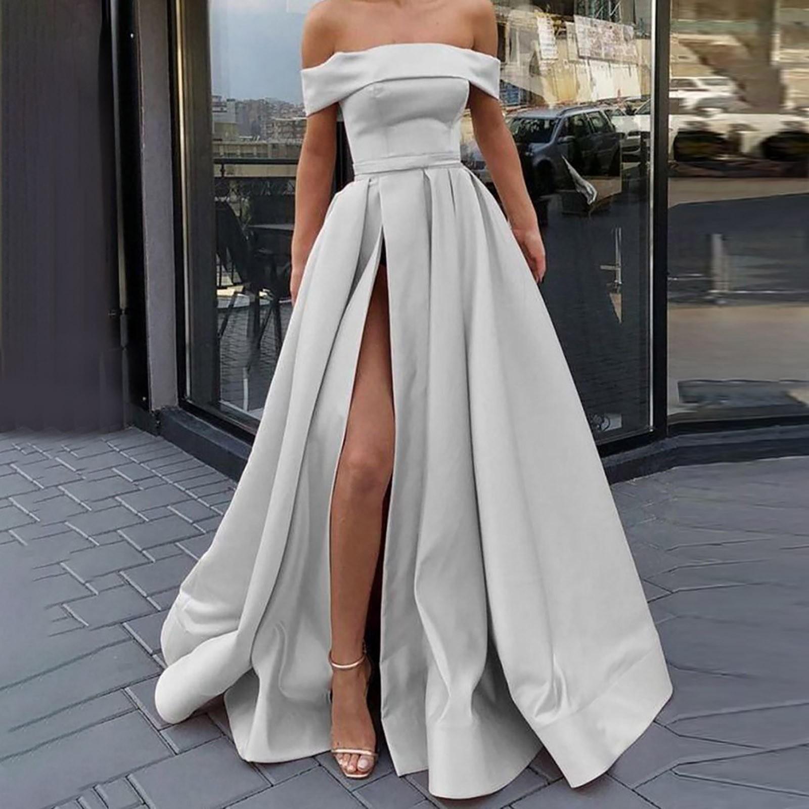 

Жіноча модна офіційна вінтажна весільна довга сукня з коротким рукавом і квітковим принтом M