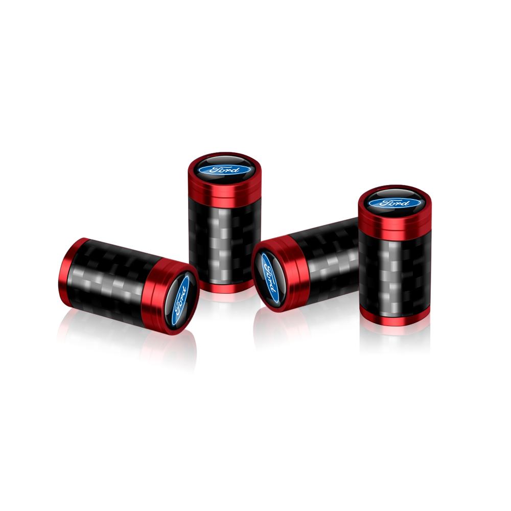 4Pcs Car Tire Carbon Fiber Wheel Valve Stem Caps Badge For Ford Mondeo Fiesta Focus Mk7 Ranger Transit Kuga Mustang accessories djzh66