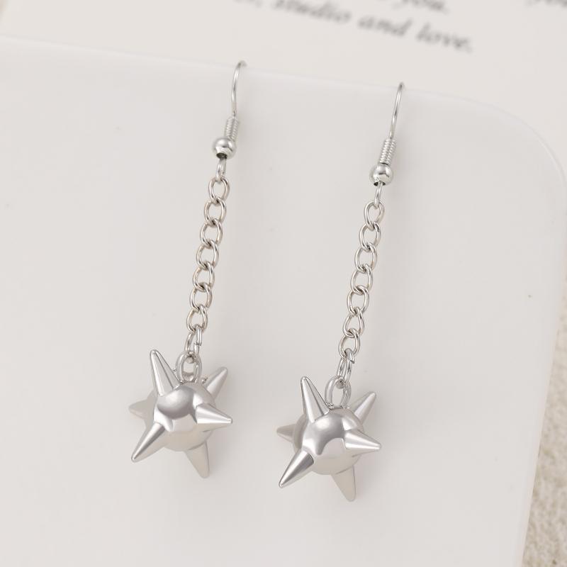 Gothic Y2K Spiked Ball Drop Earrings Grunge Aesthetic Morning Star Rivet Hoop Earrings For Women Men Punk Rock Jewelry